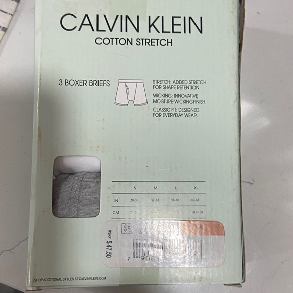 Calvin Klein Cotton Stretch Boxer Briefs - White,Black & Gray. - Picture 2 of 3